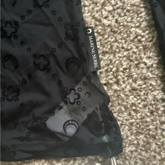 Marine Serre Black Sheer Textured Top and Tights - Picture 6 of 9